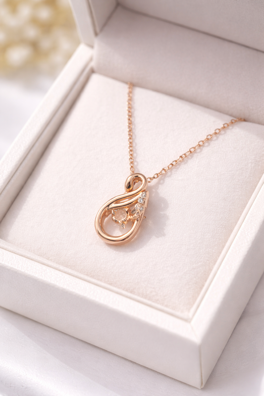 Rose Gold Teardrop Crystal Pendant Necklace | Urban Carat