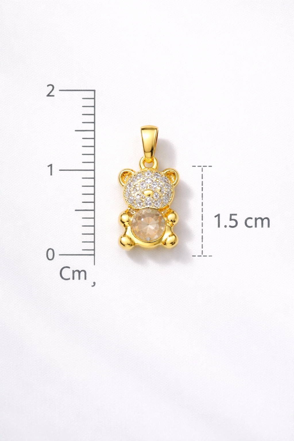 Delicate Gold Chain with Sparkling Bear Pendant | Urban Carat