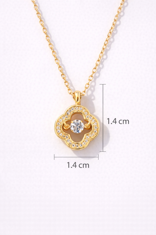 Sparkling Clover Halo Pendant Necklace | Urban Carat